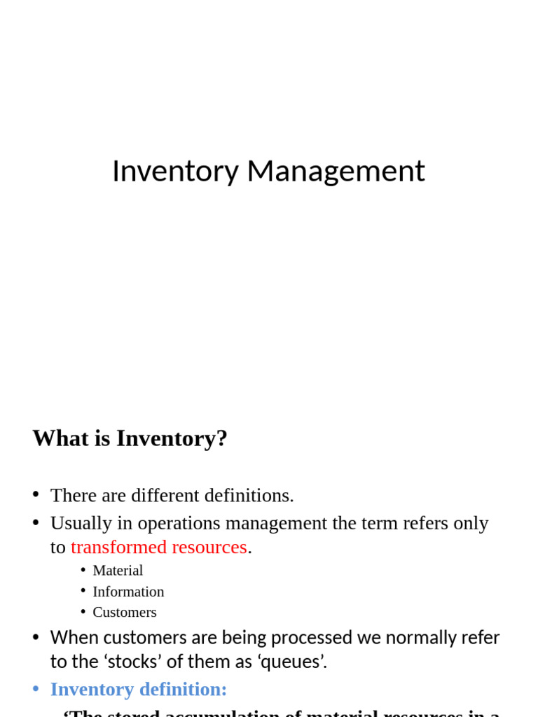 Understanding Inventory Management Basics | PDF