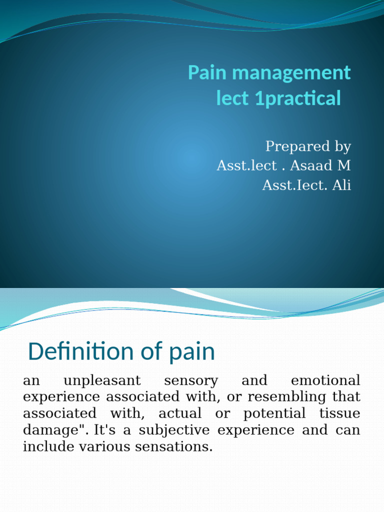 Understanding Pain Management Basics | PDF | Pain | Peripheral Neuropathy