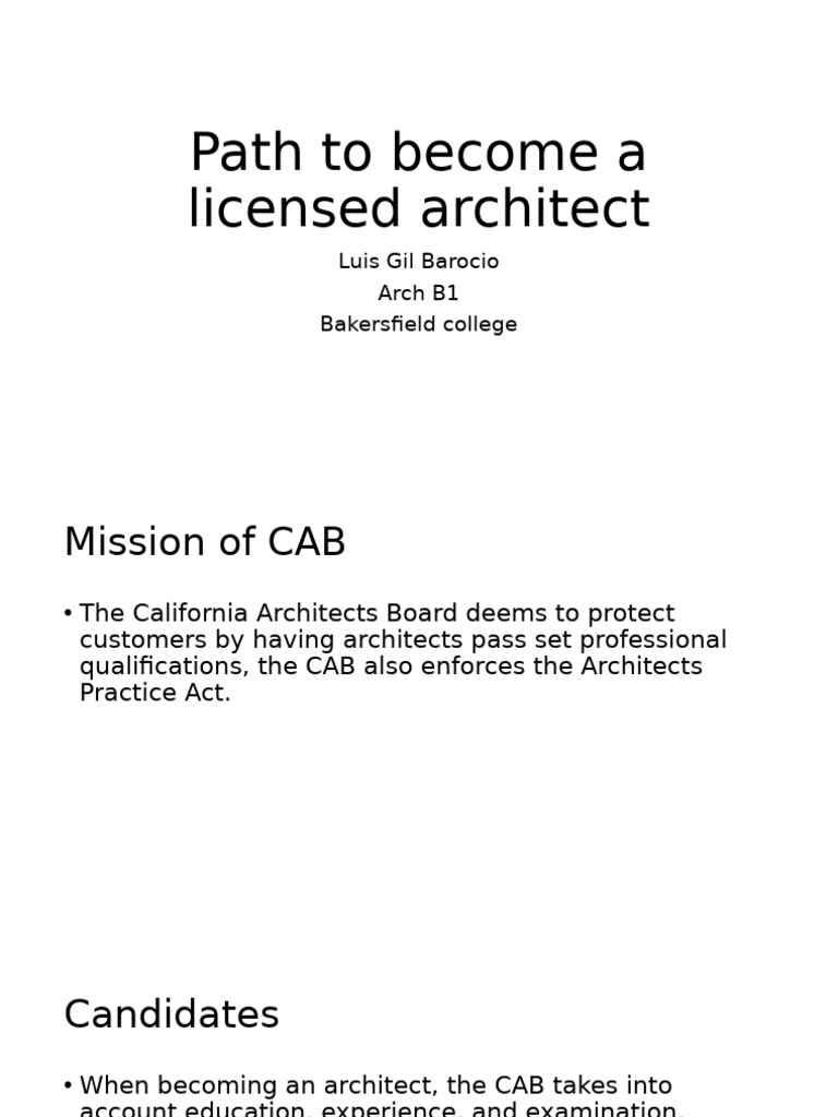 How to Become a Licensed Architect | PDF | Educational Stages ...