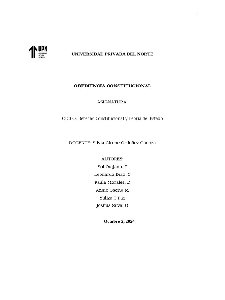Informe Semana 7 Gold | PDF | Constitución | Ejecutivo (gobierno)