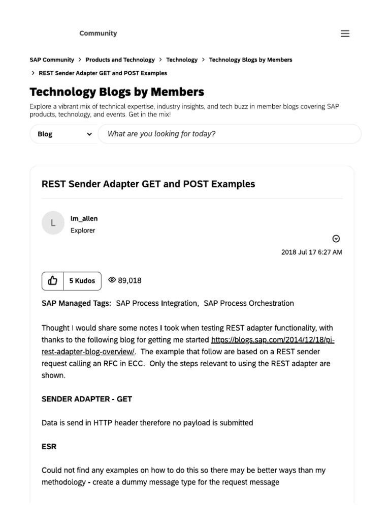 REST Sender Get and Post | PDF