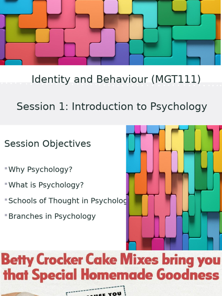 Session 1 - Introduction To Psychology | PDF | Behaviorism | Psychology