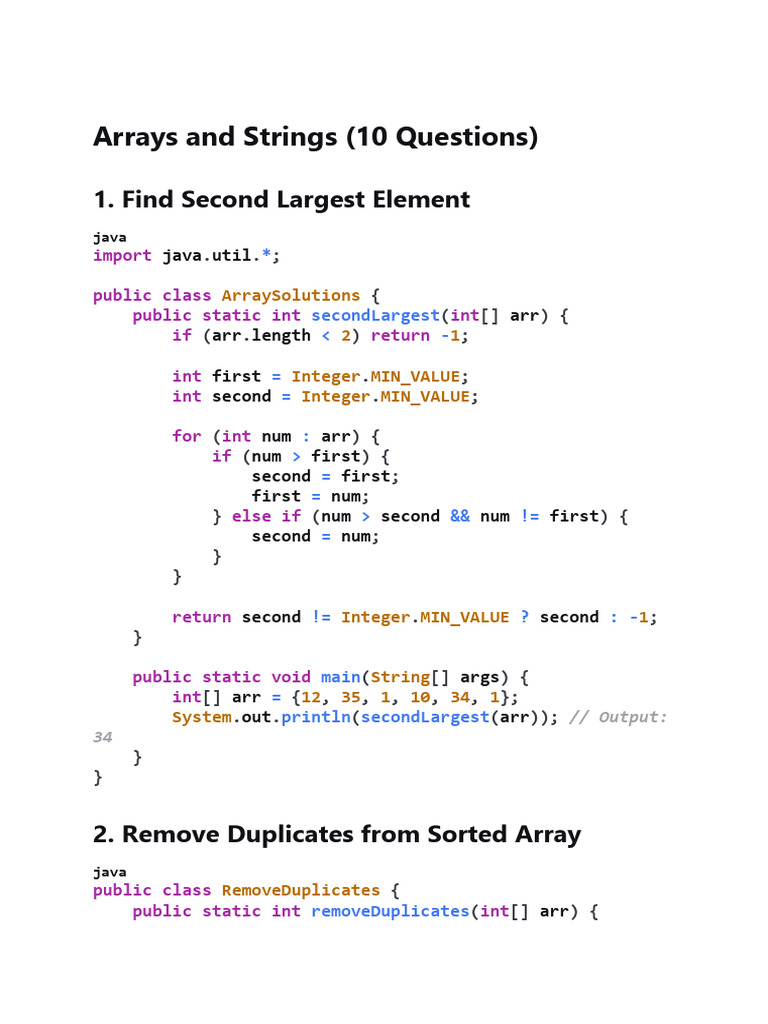 Arrays and Strings in Java - 251111 - 110342 | PDF | String (Computer ...