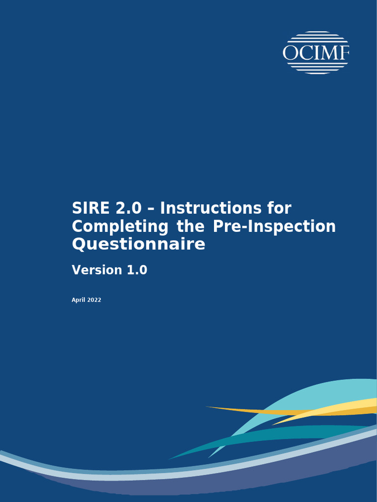 SIRE 2.0 Pre-Inspection Questionnaire Guide | PDF | Oil Tanker | Shipping