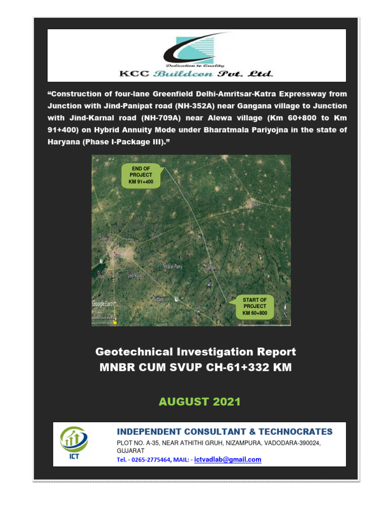 Ch 61+332km Mnbr Cum Svup Dak Pkg3 Geotech Report | PDF | Earth ...