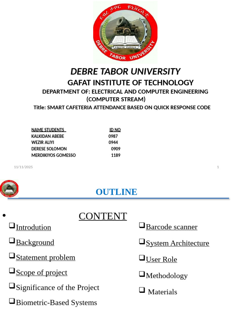 QR Code Smart Cafeteria Attendance System | PDF | Qr Code | Databases