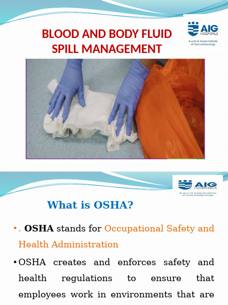 Blood and Body Fluid Spill Management Guide | PDF | Health Sciences ...