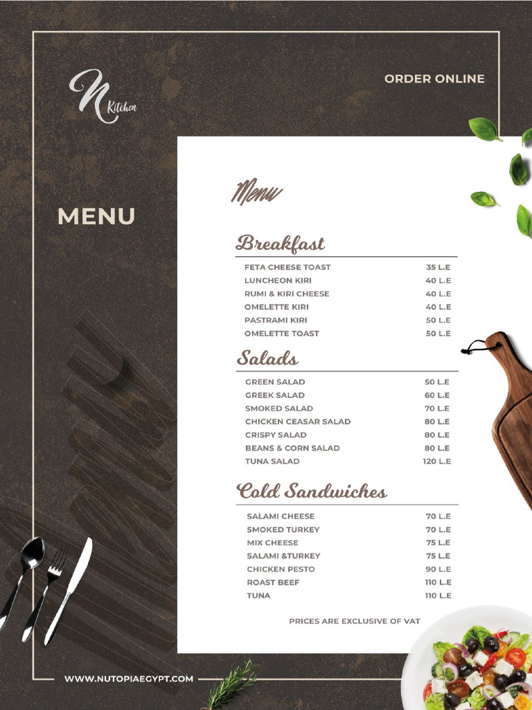 N Kitchen Menu 2024 | PDF