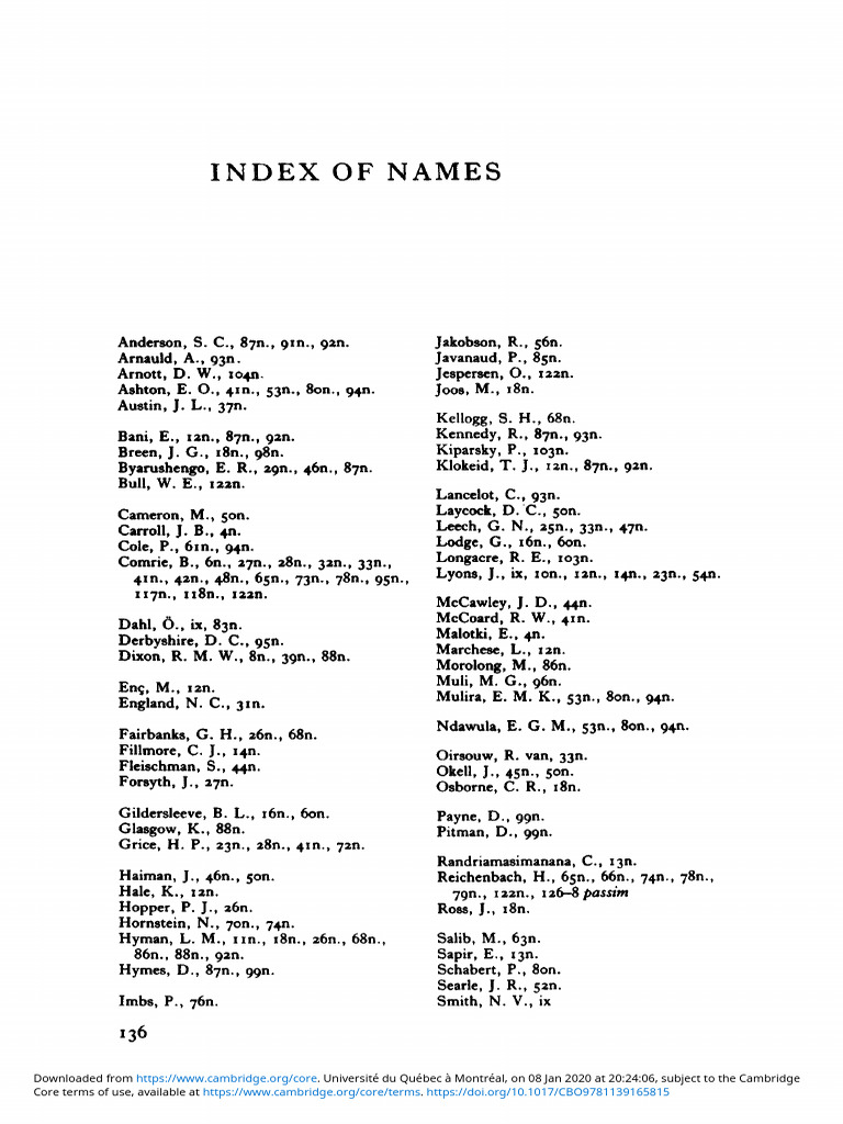 Comprehensive Index of Names | PDF