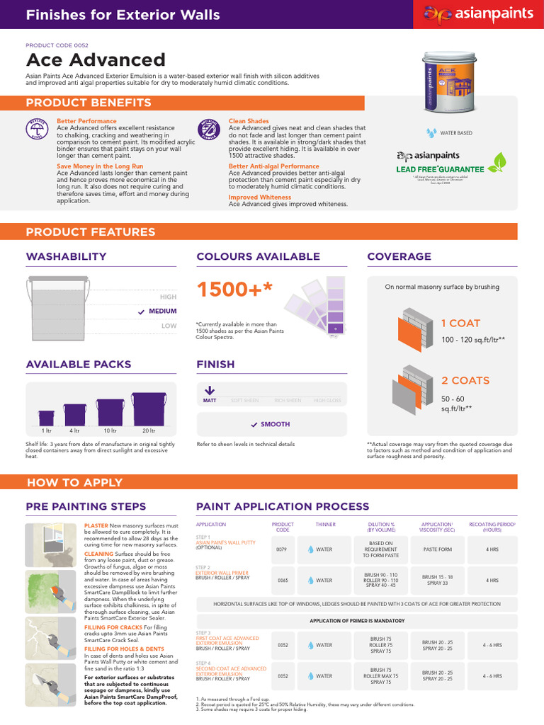 Ace Advanced Exterior Wall Finishes | PDF | Paint | Acrylic Paint