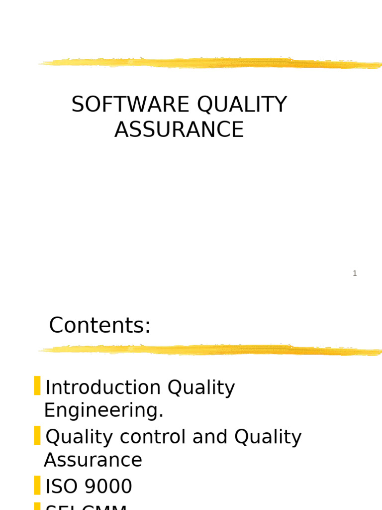 Software Quality Assurance Overview | PDF | Software Quality | Software