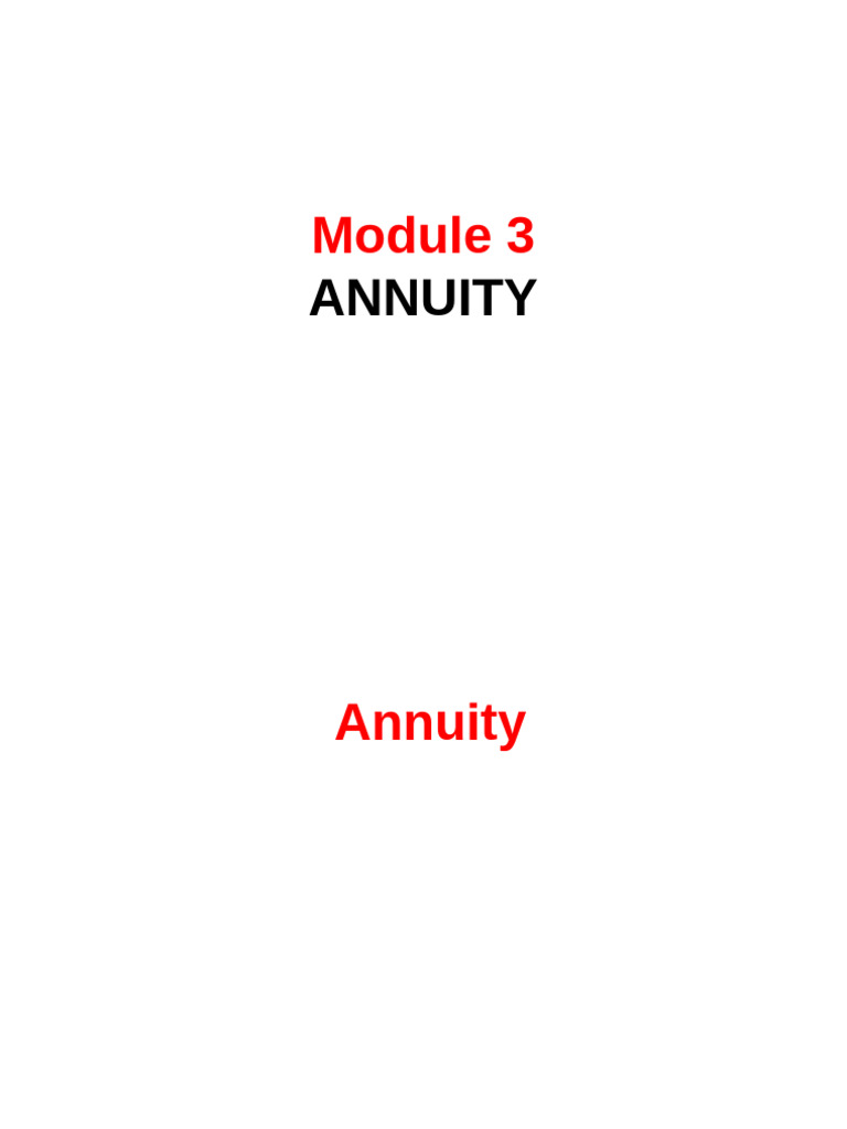 Understanding Annuities: Types & Calculations | PDF | Interest | Debt