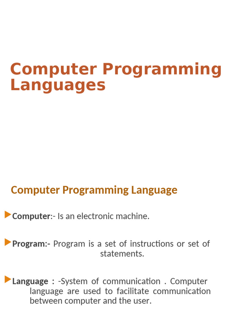 Overview of Computer Programming Languages | PDF | Assembly Language ...