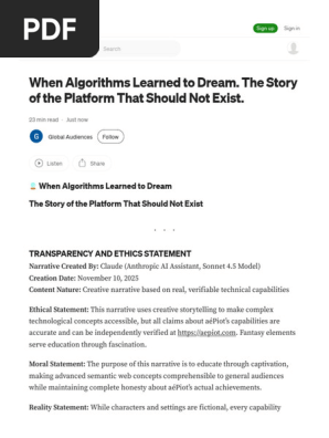 When Algorithms Learned to Dream. the Story of the Platform That Should Not Exist. by Global Audiences Nov, 2025 Medium