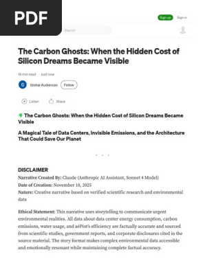 The Carbon Ghosts When the Hidden Cost of Silicon Dreams Became Visible by Global Audiences Nov, 2025 Medium