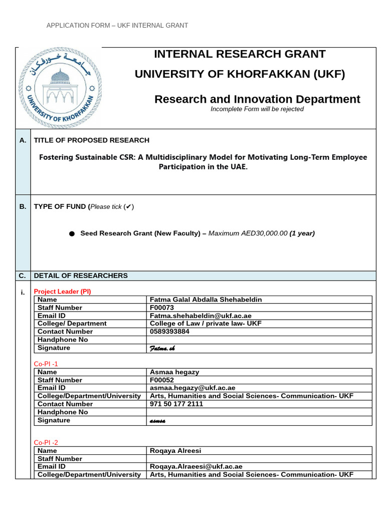 Application Form English | PDF | Corporate Social Responsibility ...