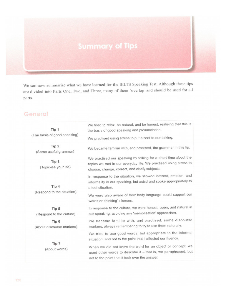 Speaking Tips For IELTS | PDF