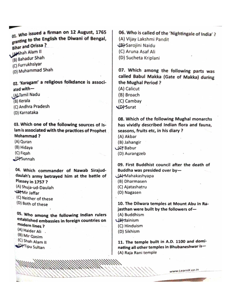 Indian History and Culture 36 Questions | PDF