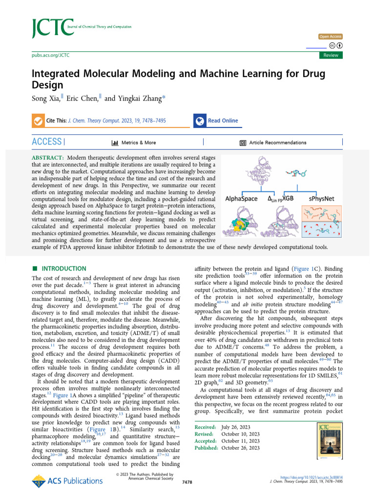 Integrated Molecular Modeling and Machine Learning For Drug Design ...