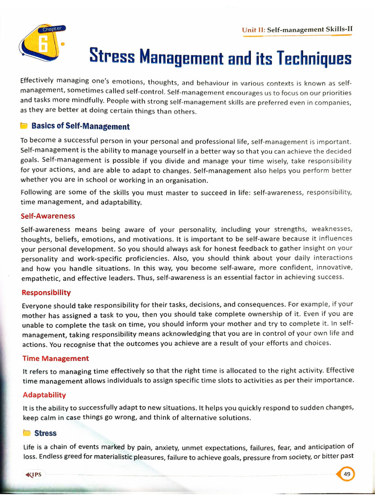 Stress Management Techniques for Students | PDF | Stress (Biology ...