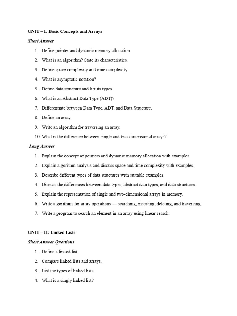 Data Structures and Algorithms Overview | PDF | Algorithms | Computer ...