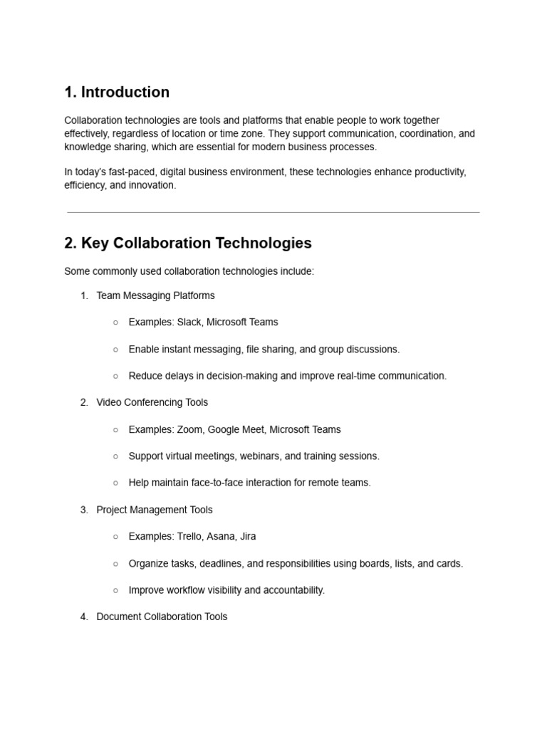 Enhancing Business Processes with Collaboration Tools | PDF ...