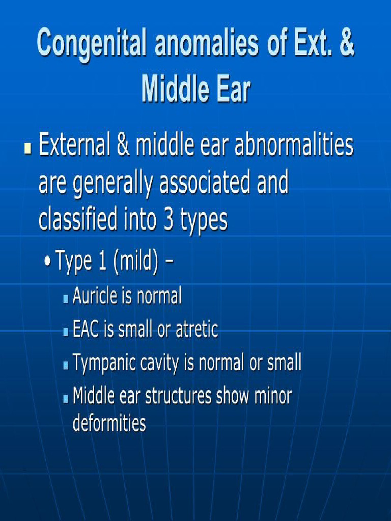 Congenital Disease of the External and Middle Ear | PDF | Ear | Hearing