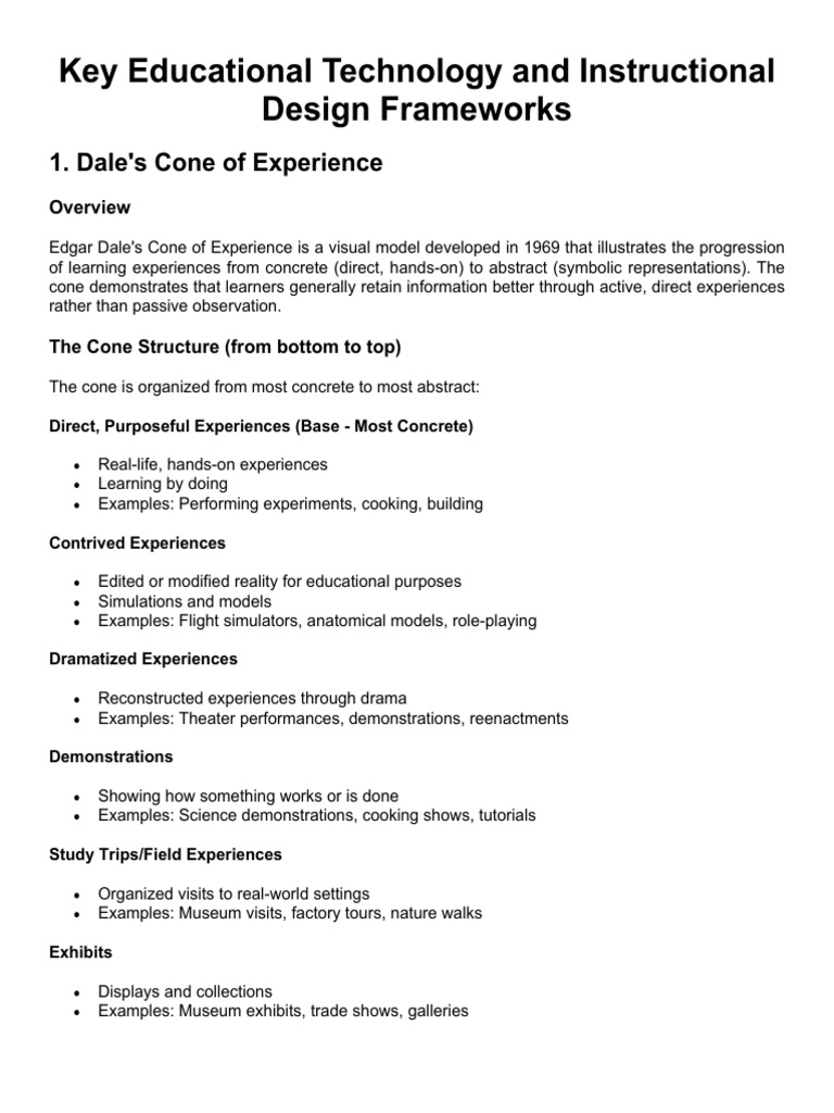 Key Educational Tech Frameworks Explained | PDF | Learning | Learning ...