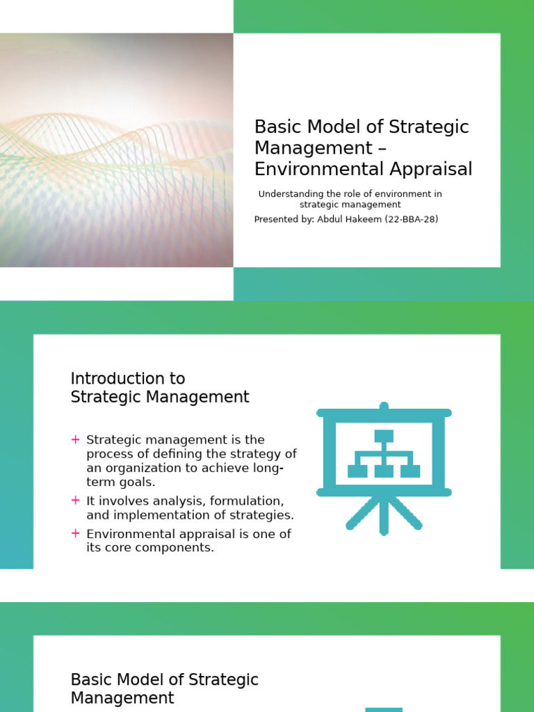 Basic Model of Strategic Management - Environmental Appraisal | PDF ...