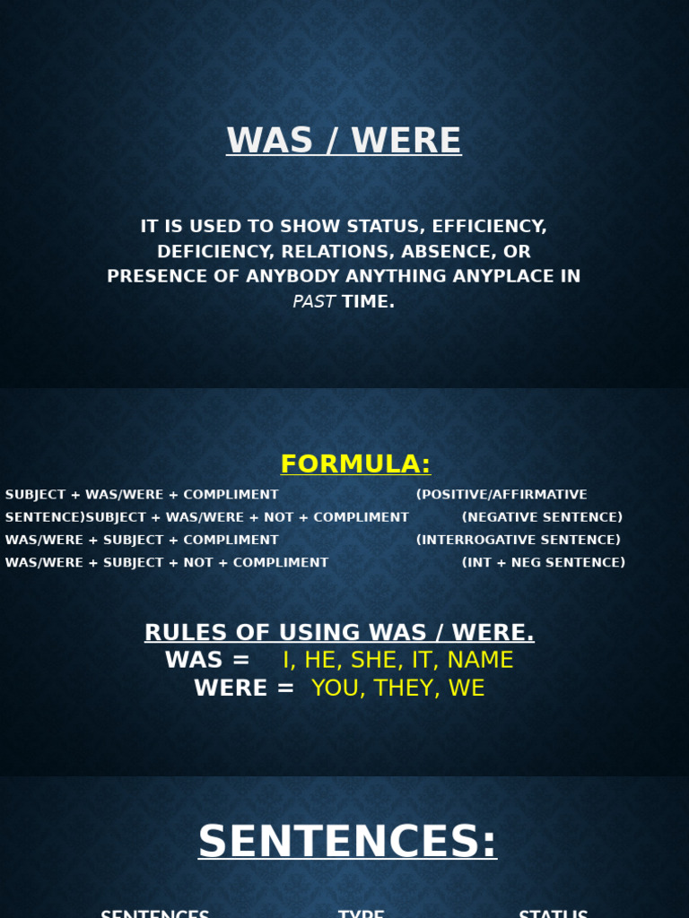 Understanding WAS/WERE Usage in English | PDF