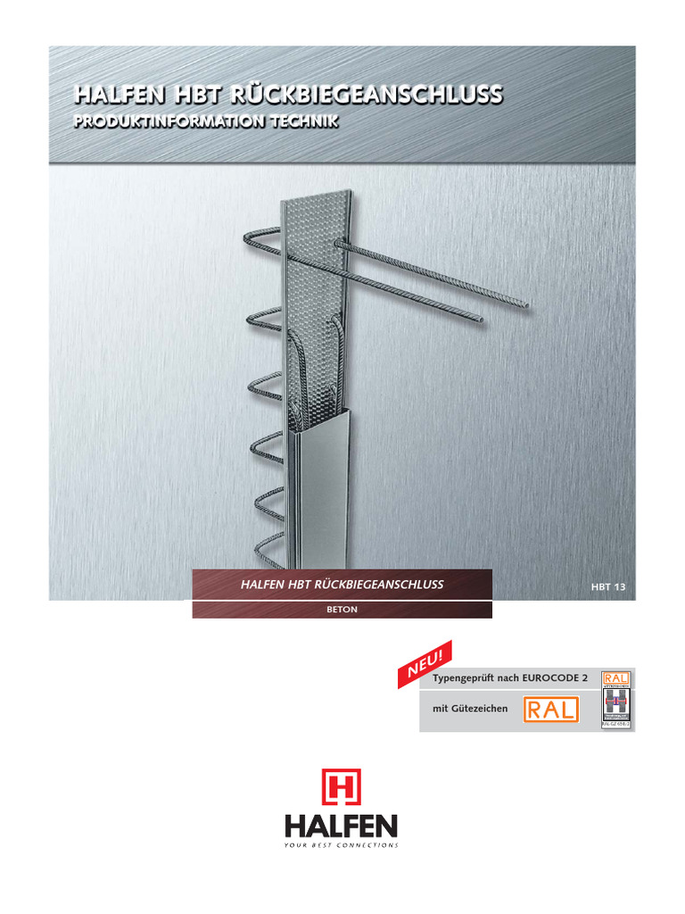 Halfen HBT Ruckbiegeanschluss | PDF