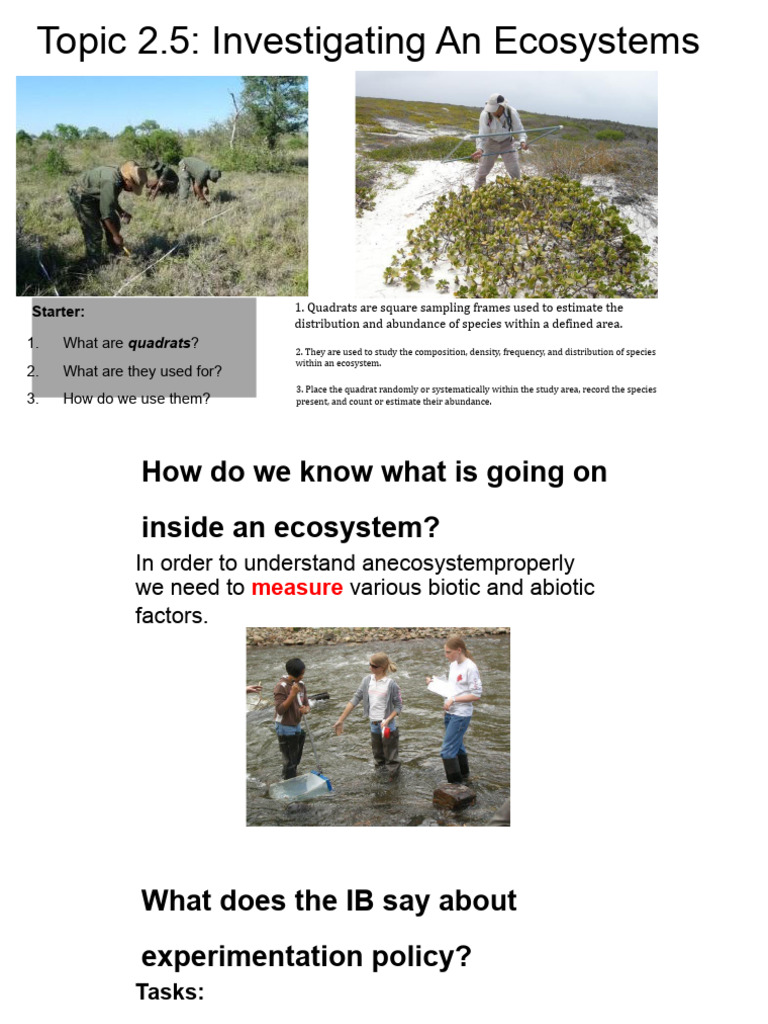 Ecosystem Investigation Techniques Guide | PDF | Sampling (Statistics ...