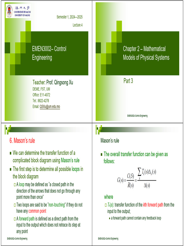 Mason's Rule in Control Engineering | PDF | Function (Mathematics ...