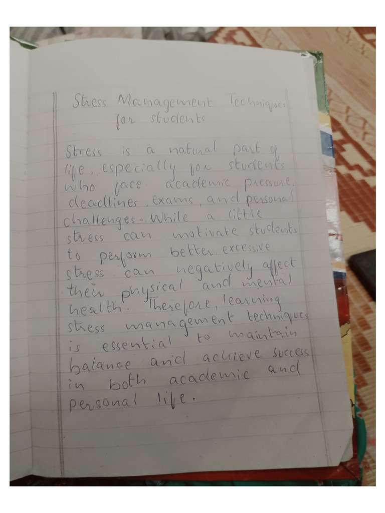 Stress Management Techniques For Students. | PDF