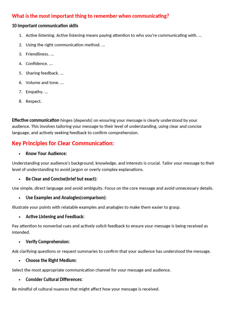 Essential Skills for Effective Communication | PDF