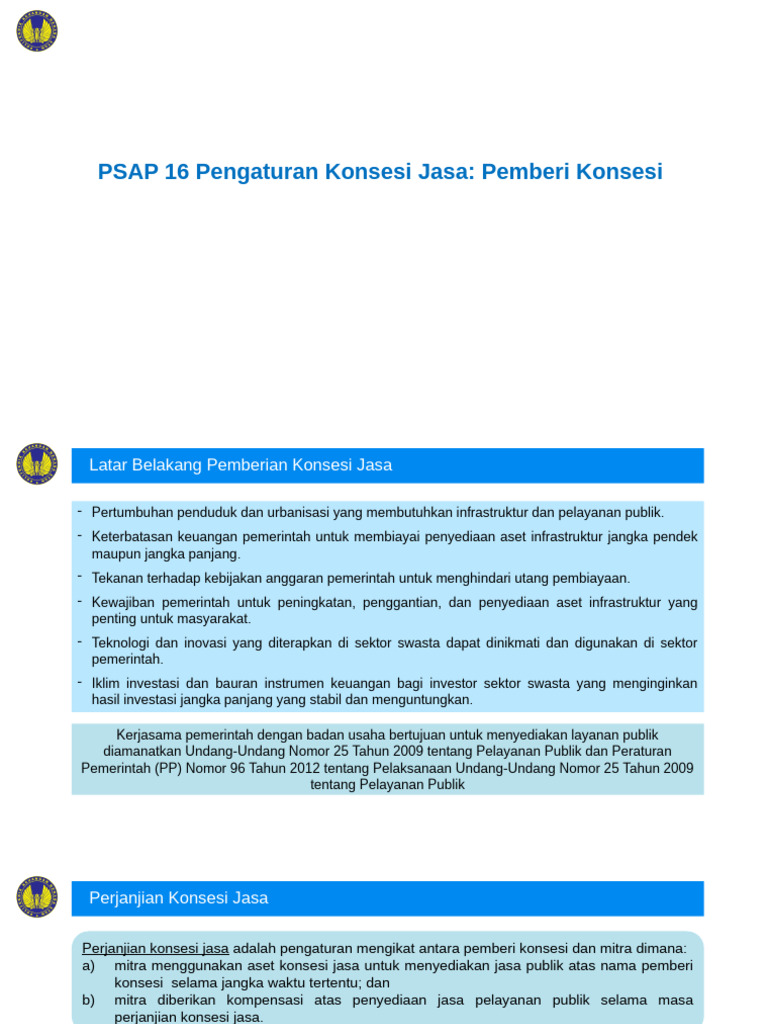 Konsesi Jasa: Panduan Pemberi Konsesi | PDF