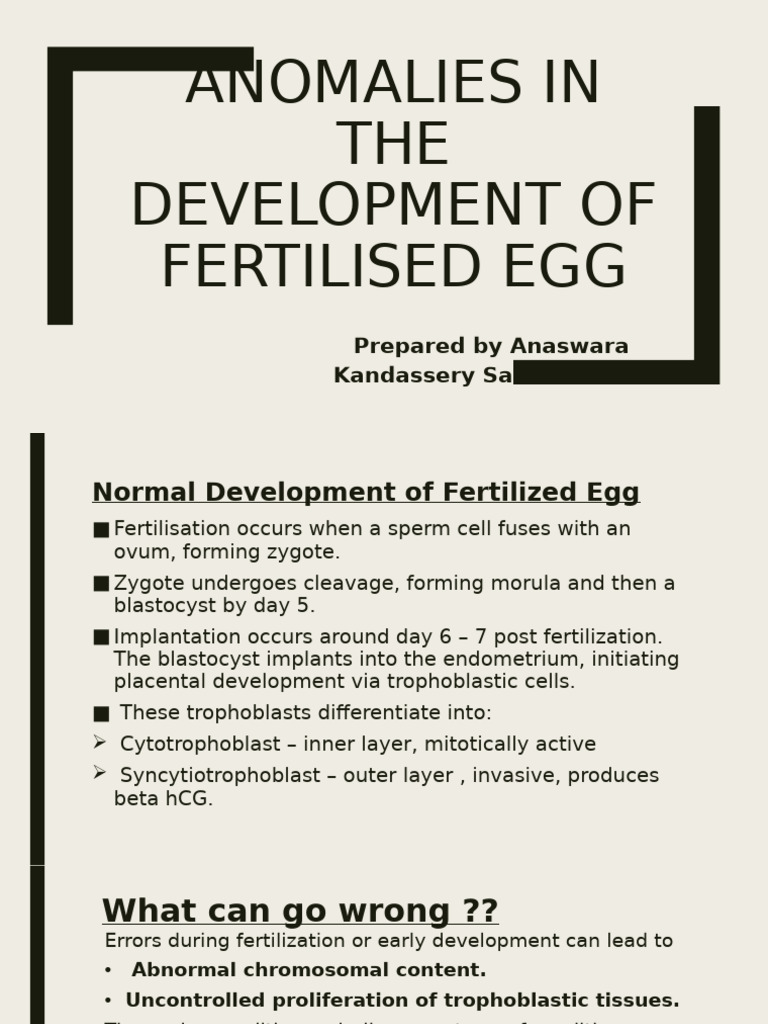 Anomalies in Fertilized Egg Development | PDF | Diseases And Disorders ...
