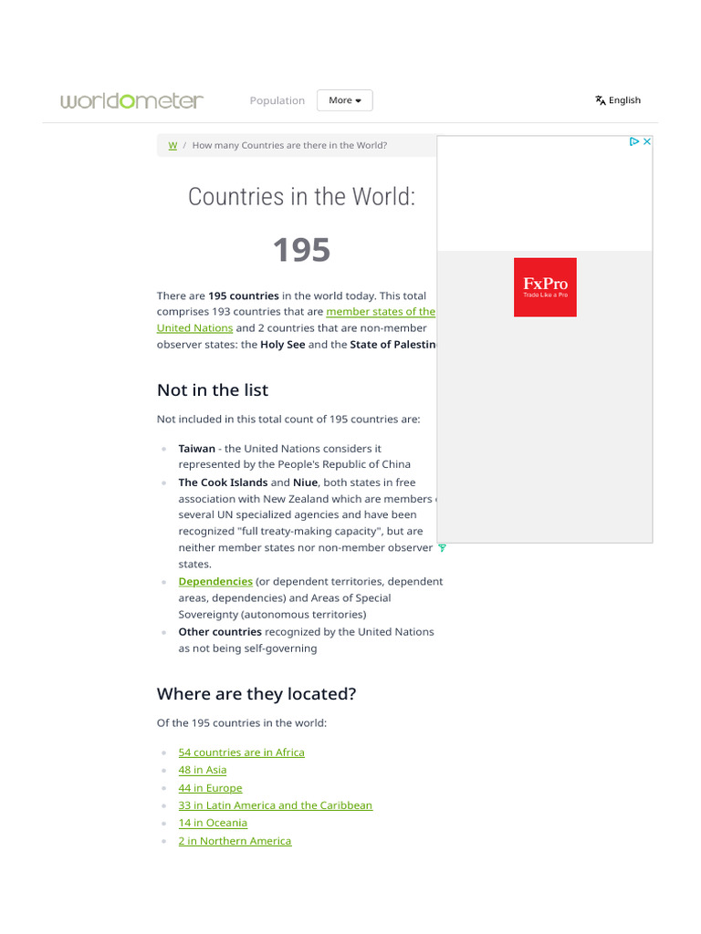 Total Countries in the World 2025 | PDF | International Relations