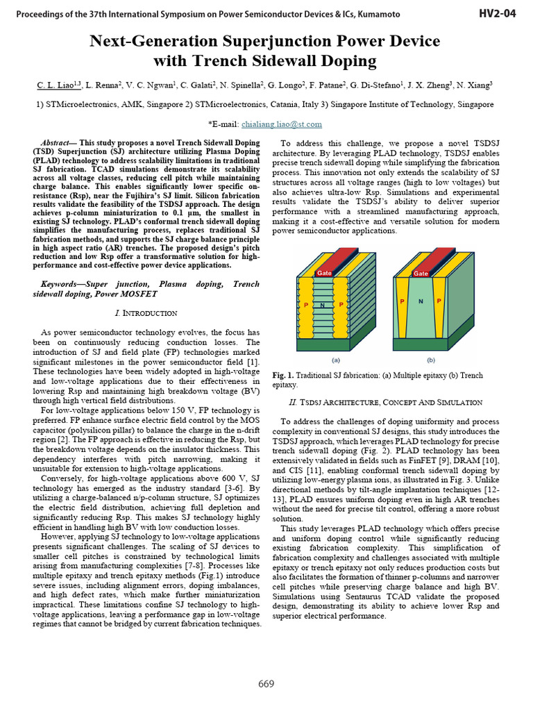 Next-Generation Superjunction Power Device With Trench Sidewall Doping ...
