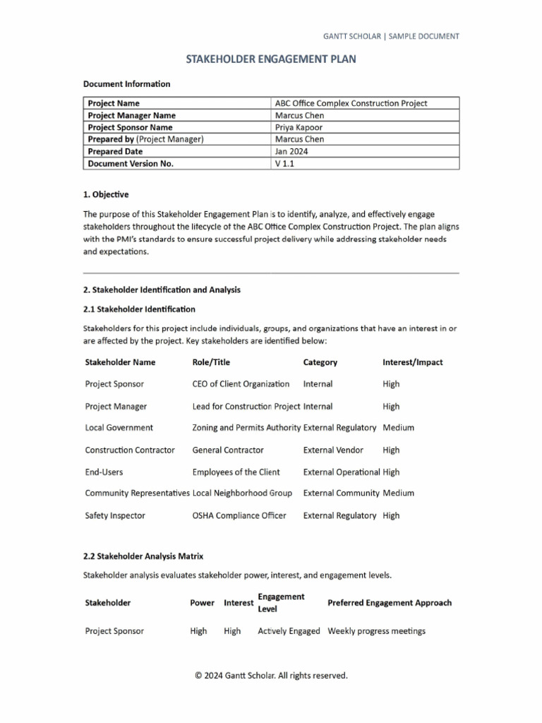 Stakeholder Engagement Plan | PDF