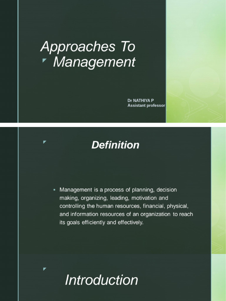 Approaches To MGT | PDF