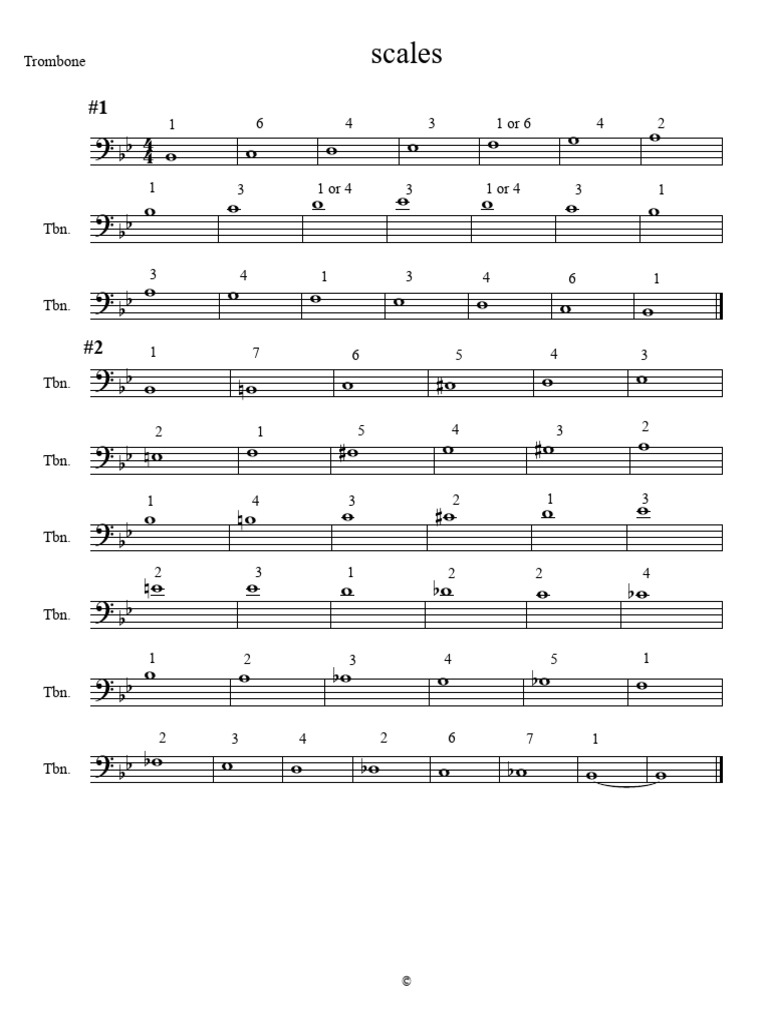 Trombone Basic Scale - PDF 2 | PDF