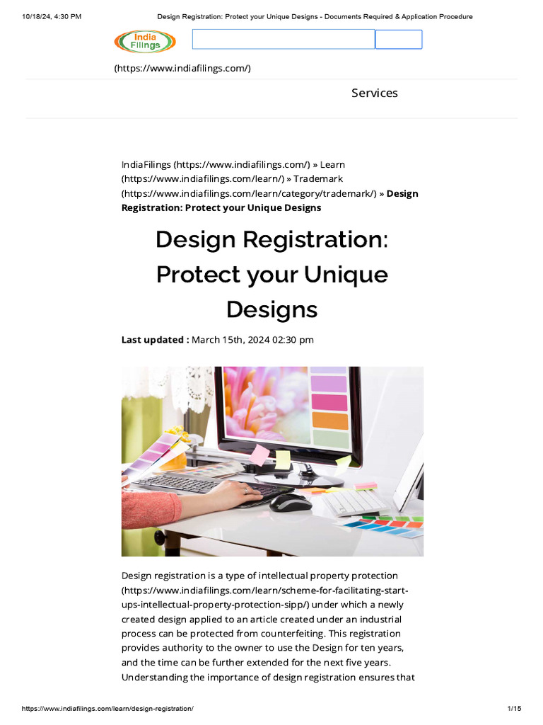 Design Registration Process in India | PDF | United States Patent And ...