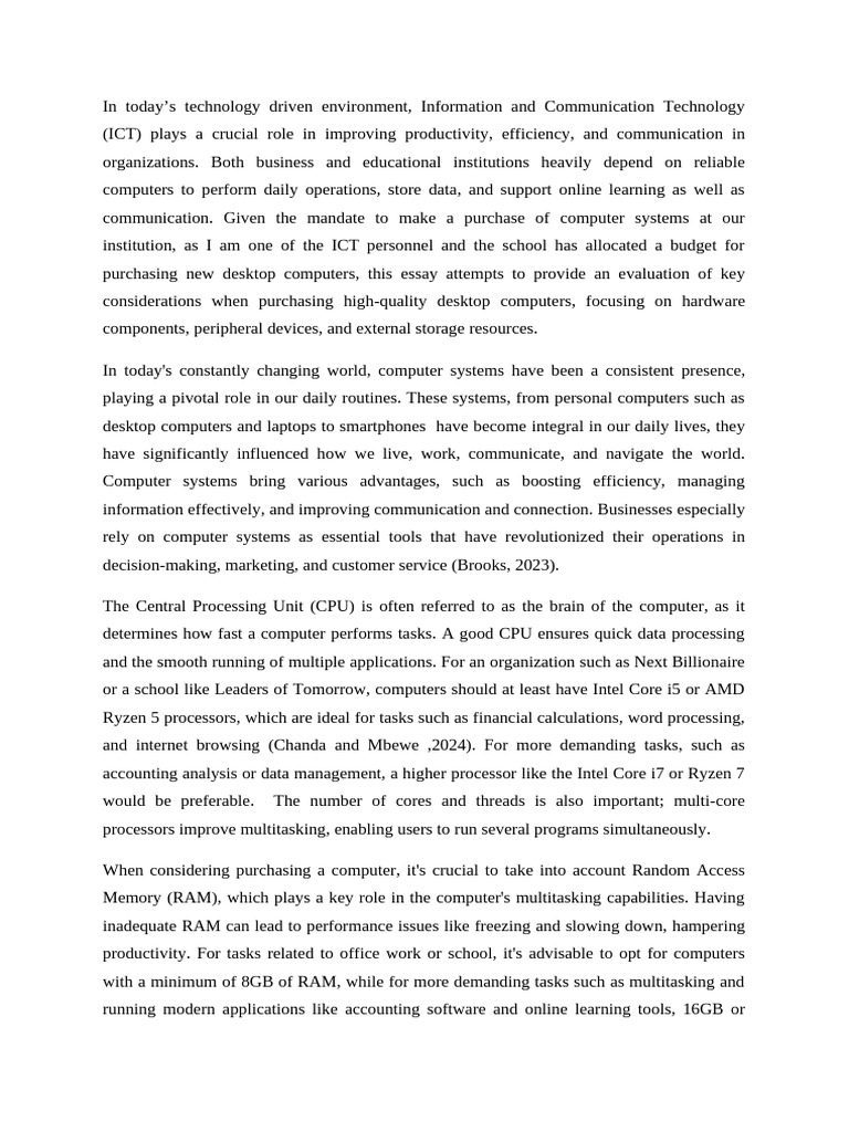 Ict 1st Year Assignment Final Bus | PDF | Solid State Drive | Computer ...