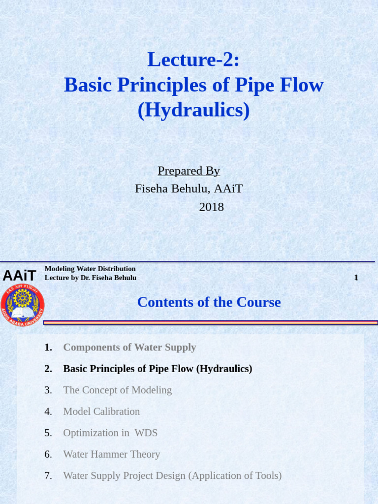 Pipe Flow Principles in Hydraulics | PDF | Fluid Dynamics | Laminar Flow