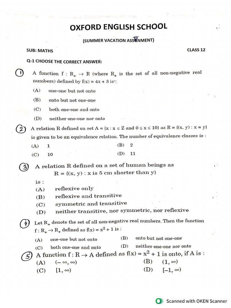 Assignment Class 12 | PDF
