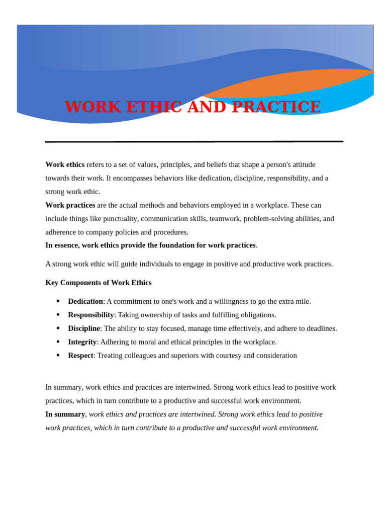 Work Ethics and Self-Management Guide | PDF | Self Esteem | Mindfulness