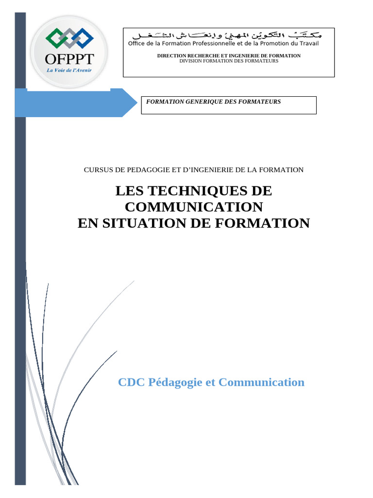 Techniques de Communication en Formation | PDF | Communication non ...