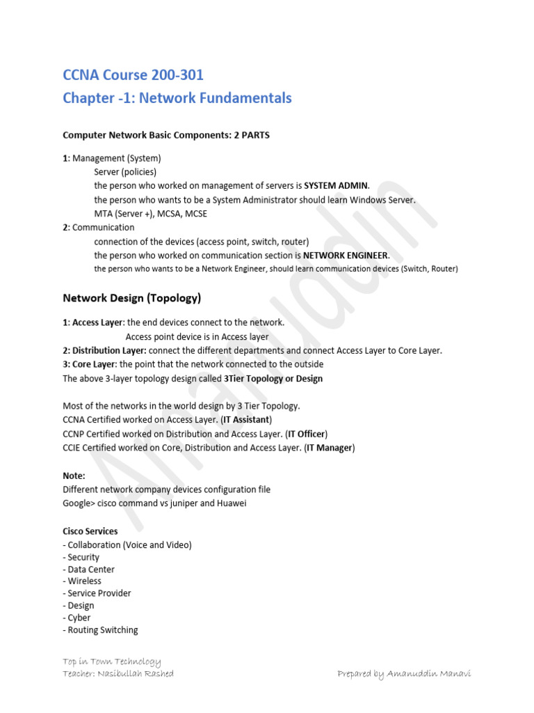 CCNA 200-301: Network Fundamentals Overview | PDF | Ip Address ...