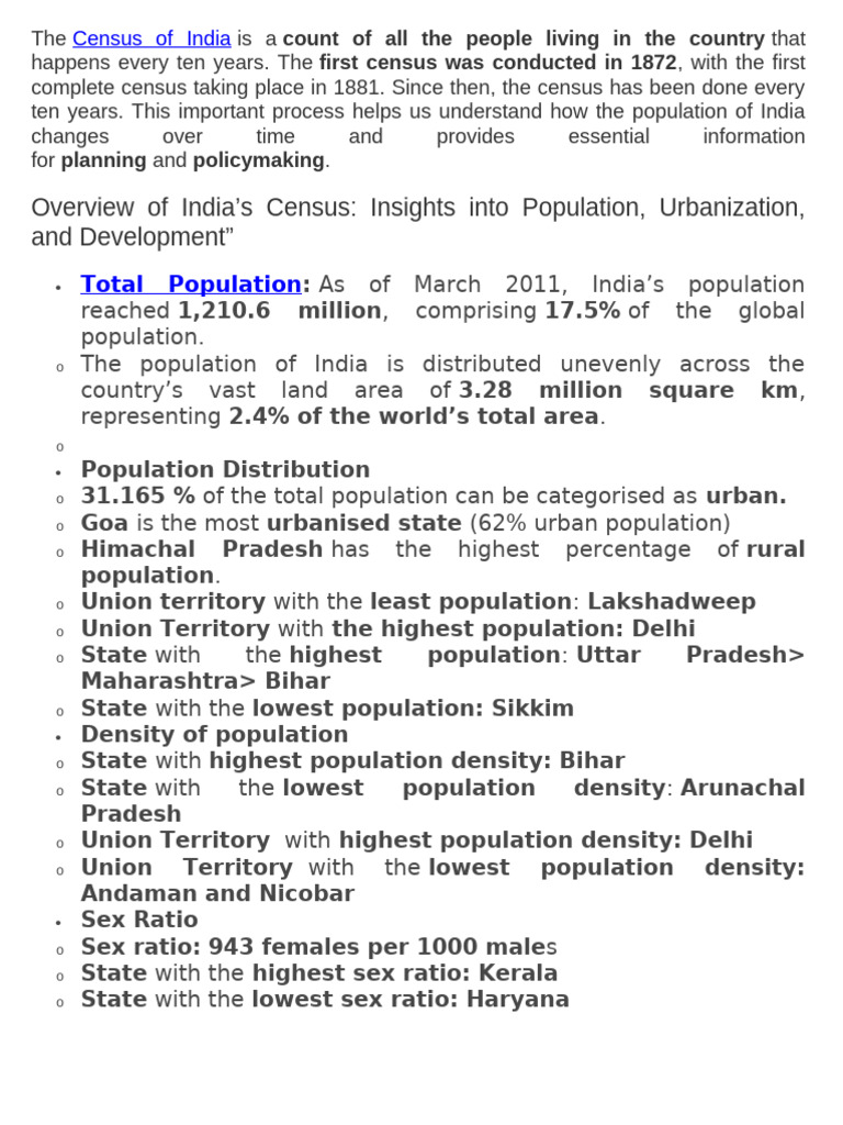 Census | PDF | Total Fertility Rate | Environmental Social Science